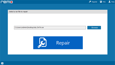 Click on repair button to repair RAR file