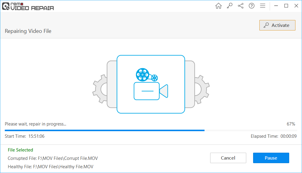 launch Remo Video Repair tool to fix corrupted MP4 file on Mac