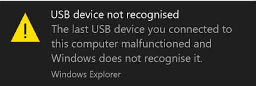 usb not recognised