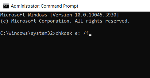 type chkdsk conmmand to reocver lost partition on external hard drive
