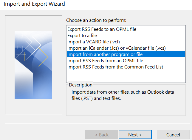 Click on Import/Export option to import Outlook PST