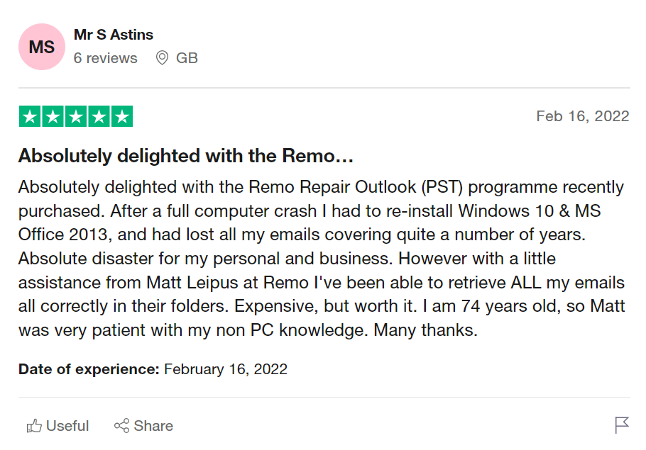 remo-pst-repair-trustpilot-user-review