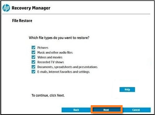 hp-recovery-manager-select-files-to-restore