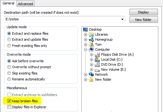 Extract RAR file with WinRAR