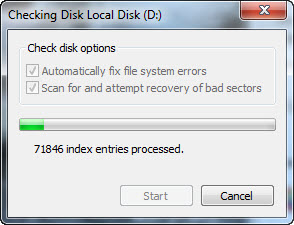 Initiate Disk Checking Process