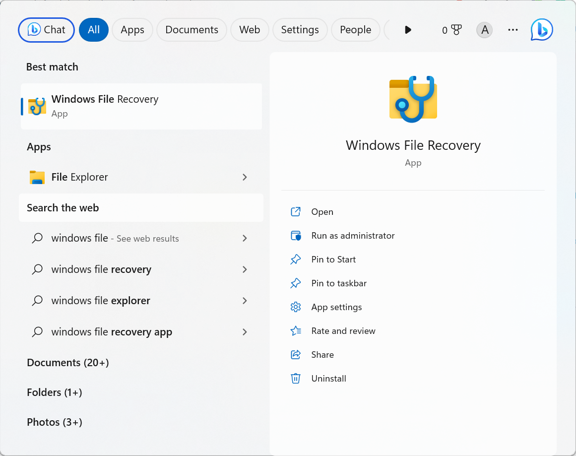 recover permanently deleted files using microsoft windows file recovery tool