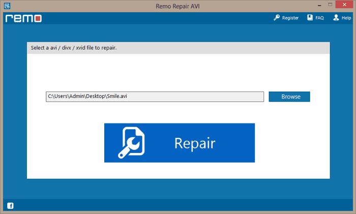 Click on Repair to fix file that cannot be played on VLC