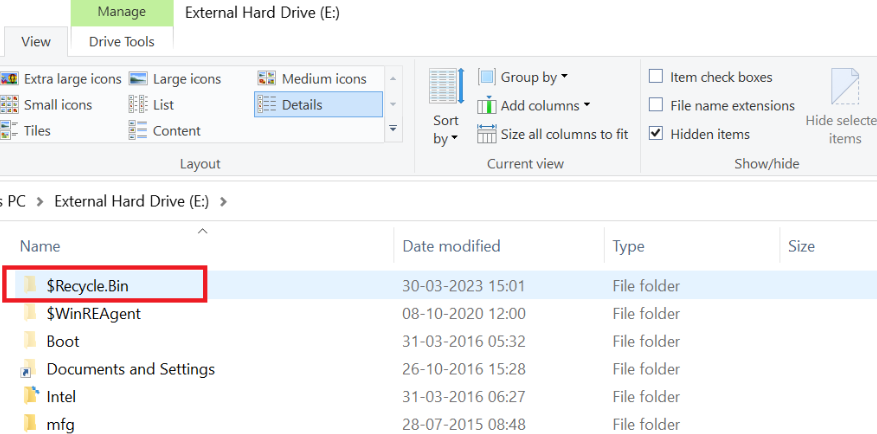 recover photos from external hard drive recycle bin