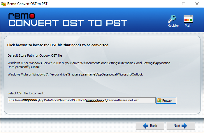 ost to pst select file