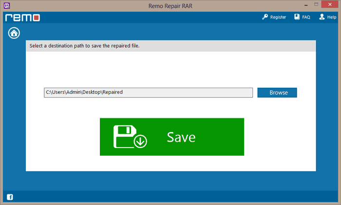 save the repaired RAR file