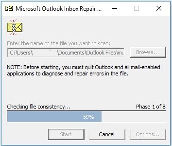 Repair Outlook using inbox repair tool