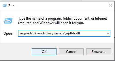 Run Command to fix zip file missing end signature