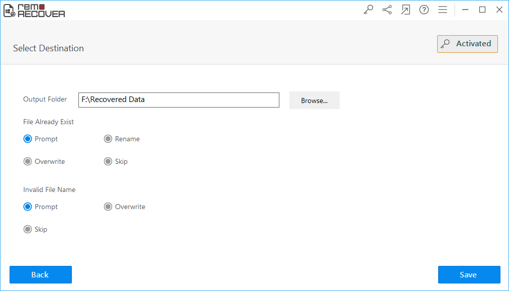 click on Recover Files and select drive from which you want to recover data