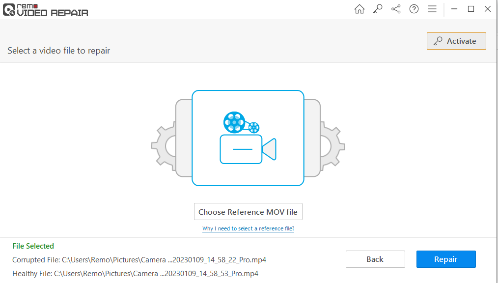 Choose reference video file