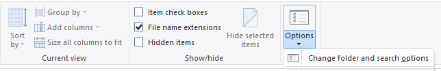 Change Folders and Search Options