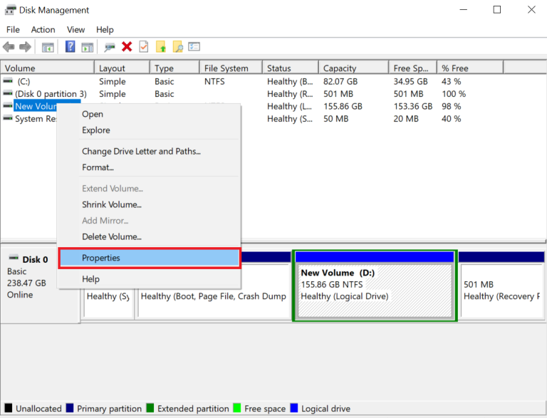 disk management tool to fix error from fat32 drive