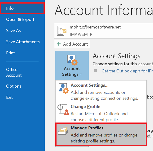 click on account settings, choose manage profile