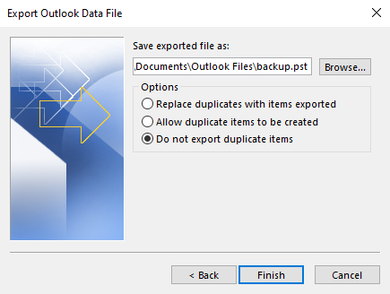 do not export duplicate items 