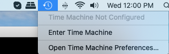 enter time machine backup