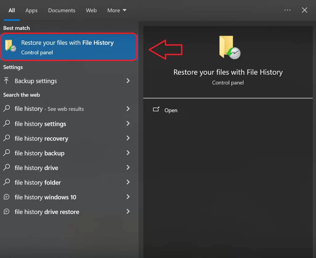 restore your files from file history 