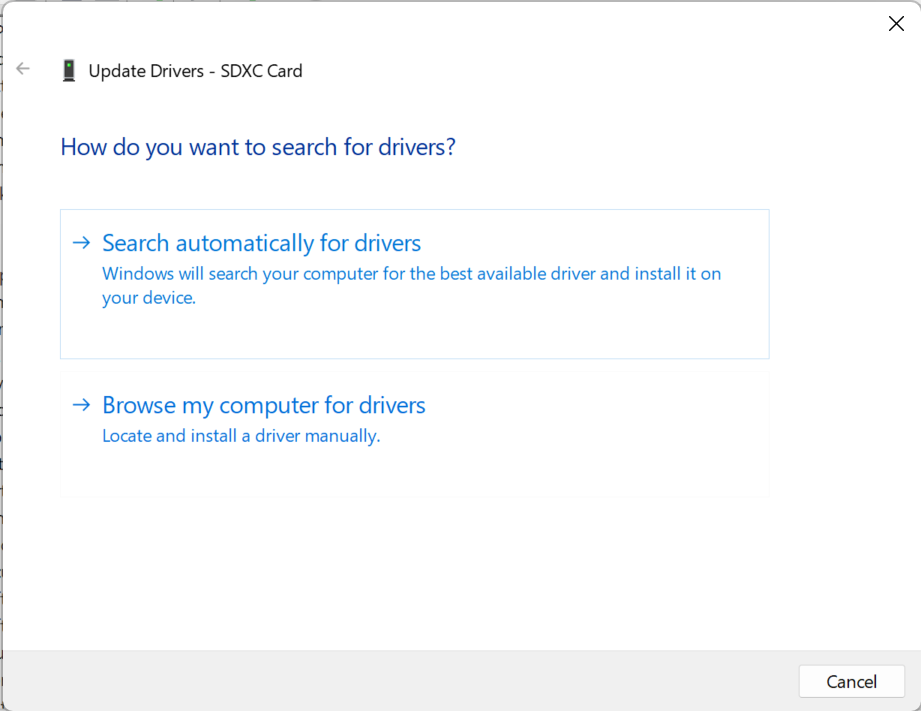select automatically for drivers