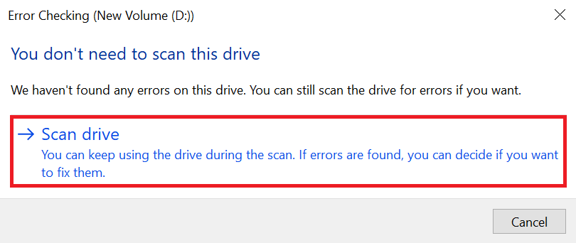 scan you drive for error