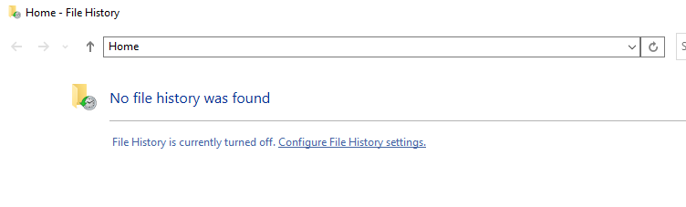 enable file history backup
