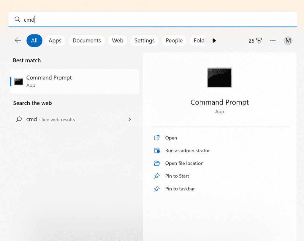 Open command prompt as administrator