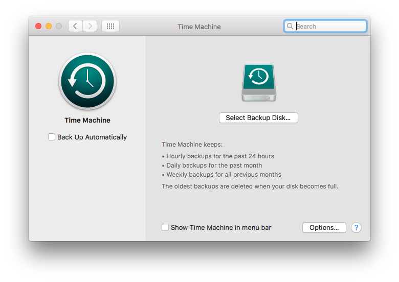 Open Time Machine on Mac