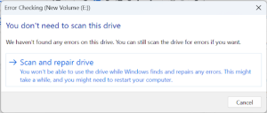 Scan and repair the SD card