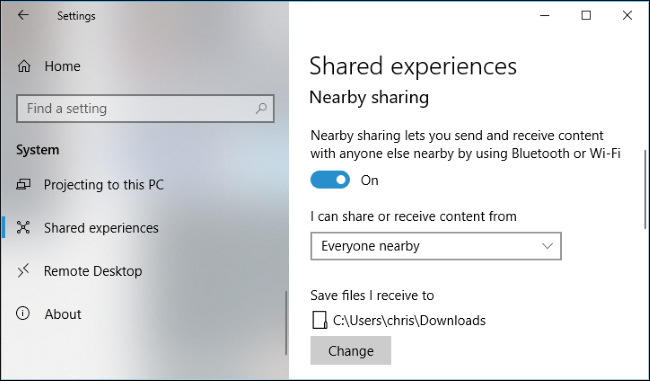 haai pik Omhoog Bestanden Overzetten met Nearby Sharing in Windows 10