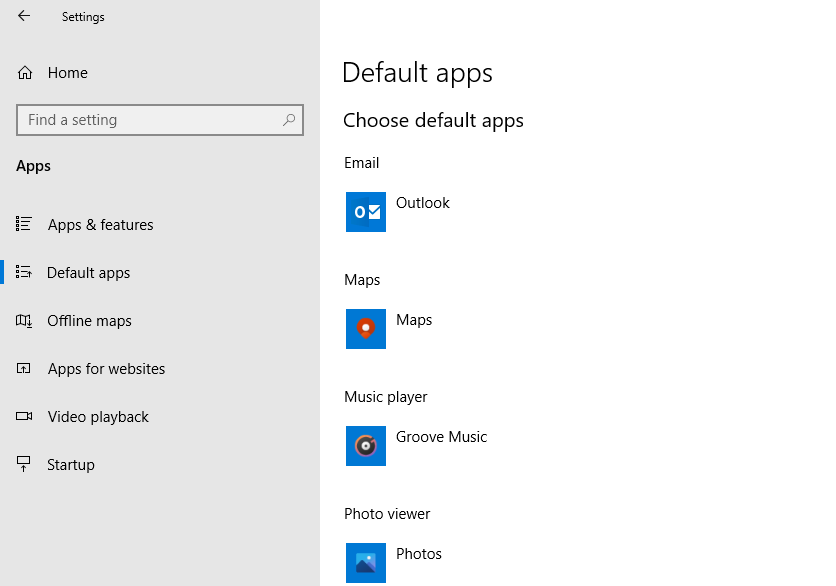 Default apps and mails