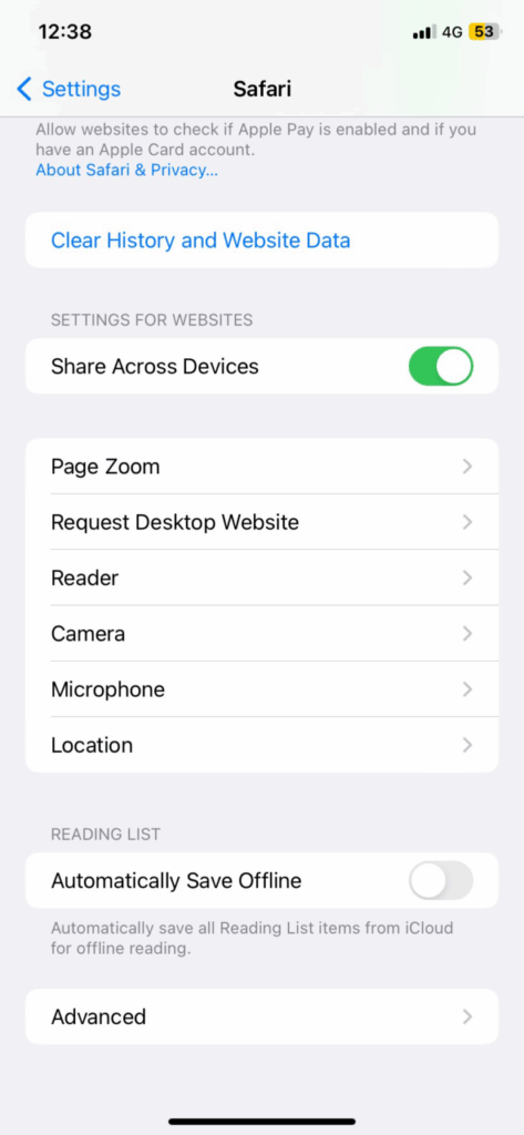 Wis de geschiedenis en browsergegevens om de niet-afspeelbare video's op de iPhone af te spelen