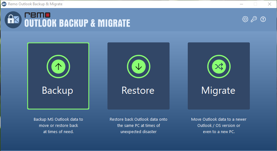 select backup option to backup Outlook automatically