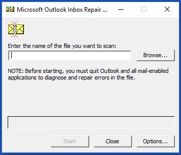 Como usar reparacion de la bandeja entrada Outlook