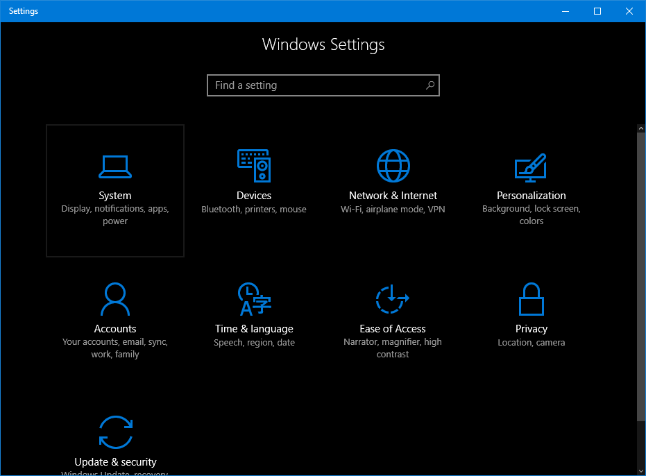 Windows Settings