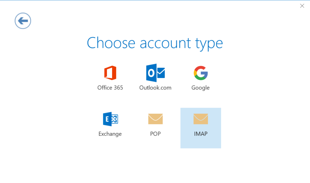 enable IMAP in outlook