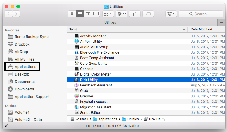 Disk Utility to access external hard drive not showing up