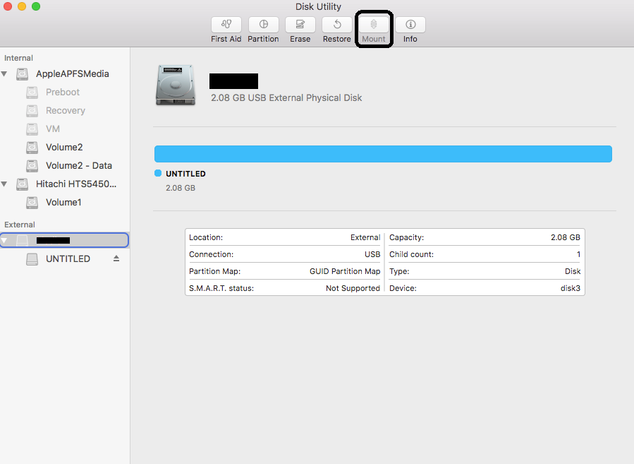 unrecognized external hard drive on Mac is not mountable