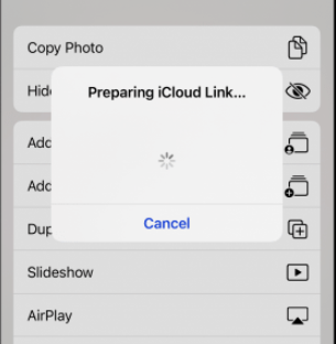 prepare iCloud link