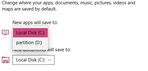 select the drive or the sd card where you want to save the apps
