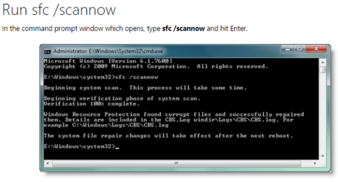 System file checker - Run Sfc scannow Command