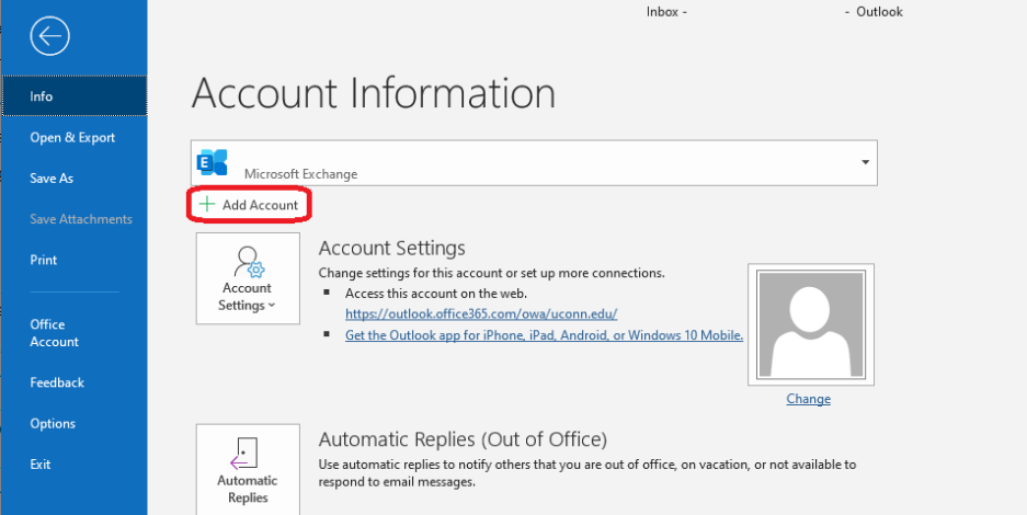 add outlook account