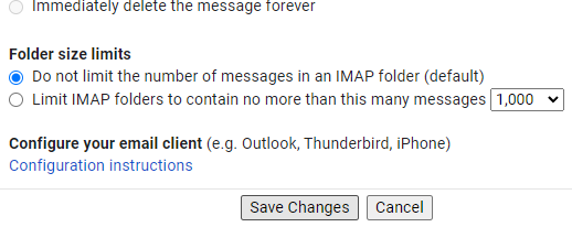 Enable iMap in Gmail