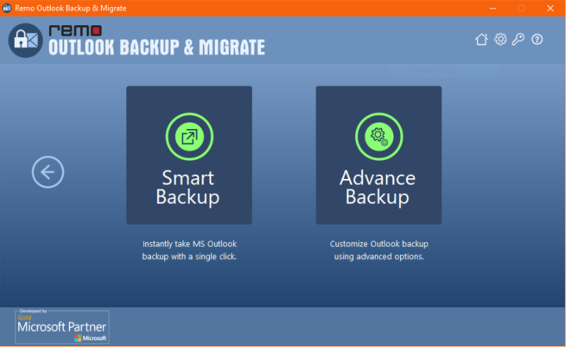 Select Smart or Advanced Backup