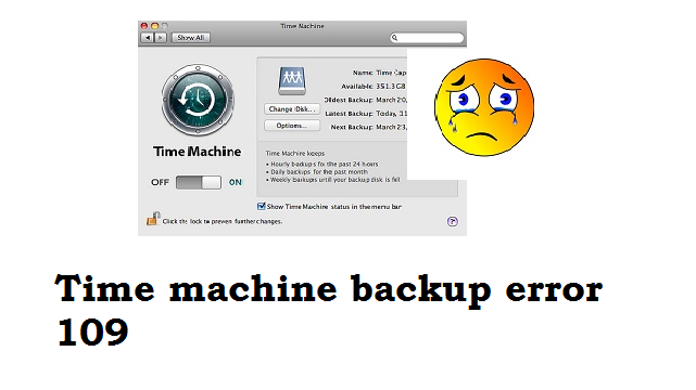 Time machine backup error 109