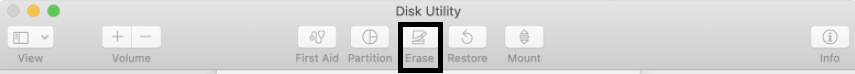 disk utility erase function