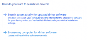 Search automatically for updated driver software to fix unreadable SD card error