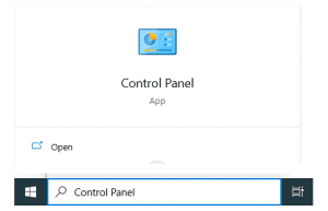 Open Control Panel on Windows