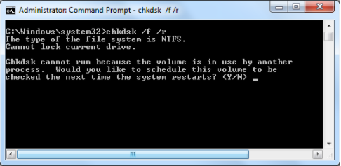 type the chkdsk command